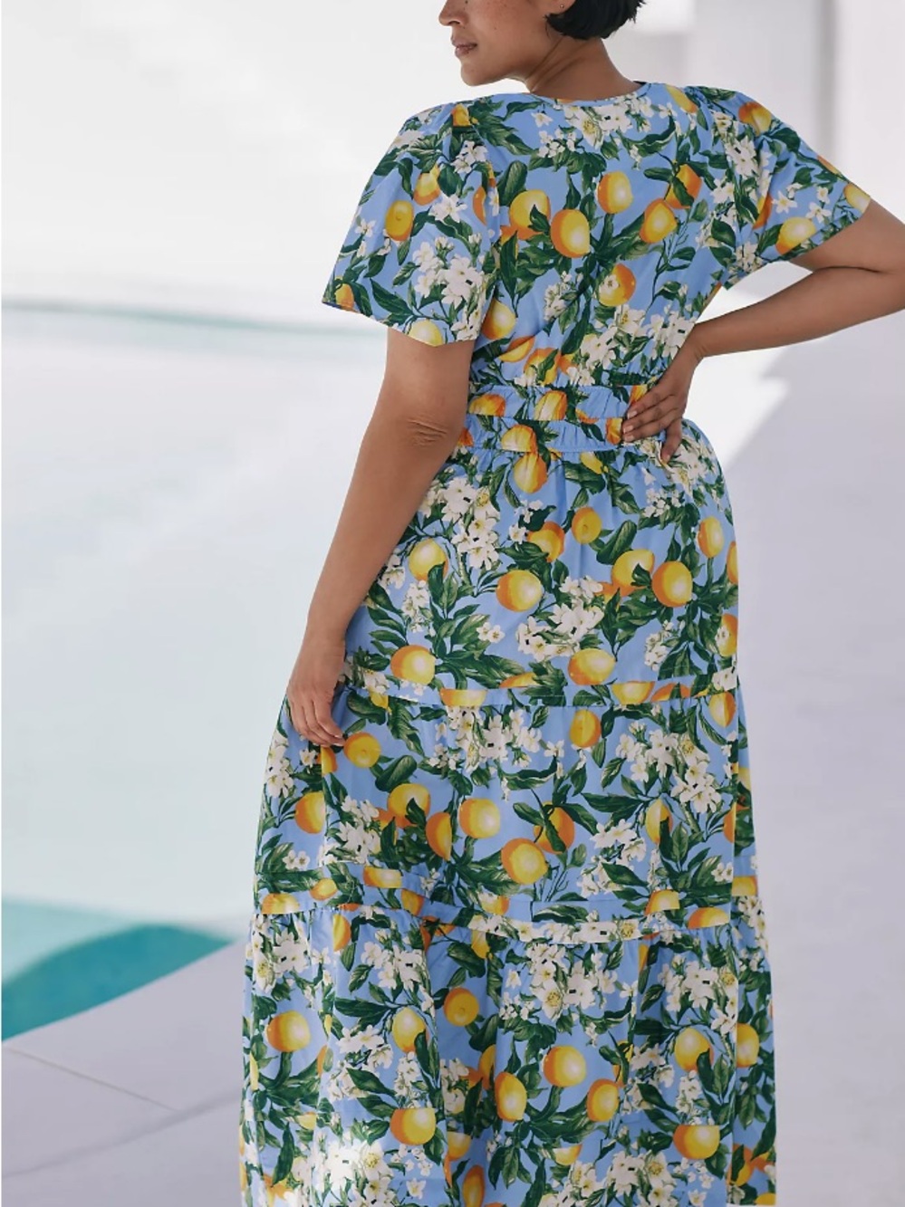 Anthropologie The Somerset Maxi Dress IRIS BLUE
- Floral Lemon Print Maxi Dress